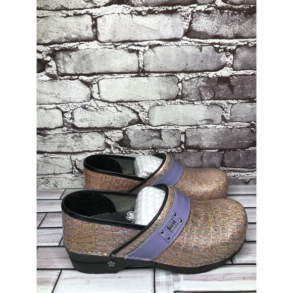 Koi by Sanita Pink Croc Leather Platform Danish Clogs Shoes Women Sz 42EU/11M US - Picture 5 of 16